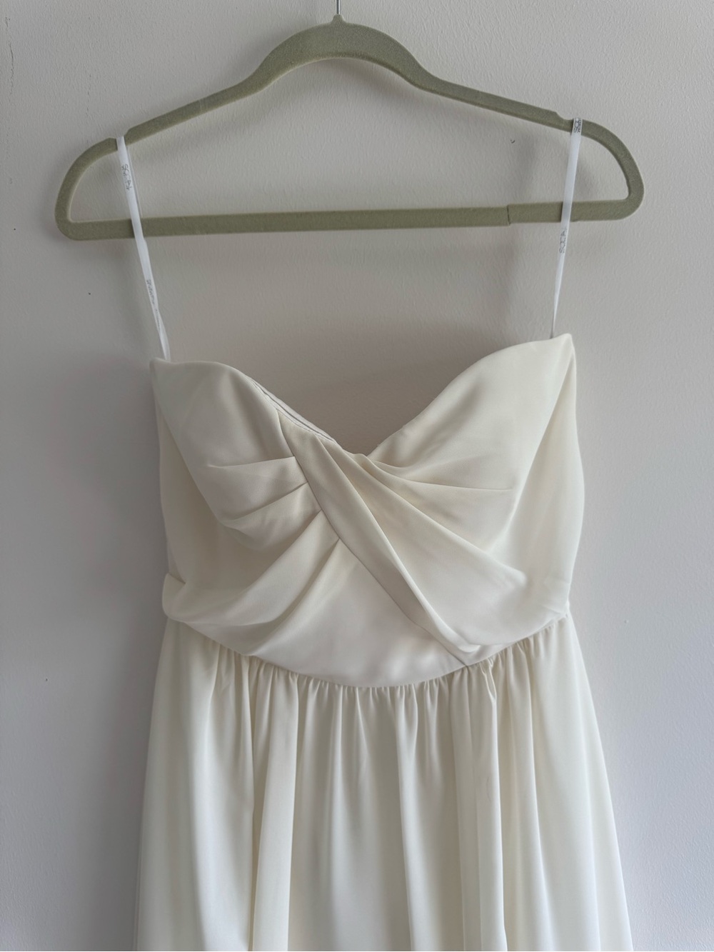 Social Bridesmaids Ivory Strapless Dress with Twist Detail